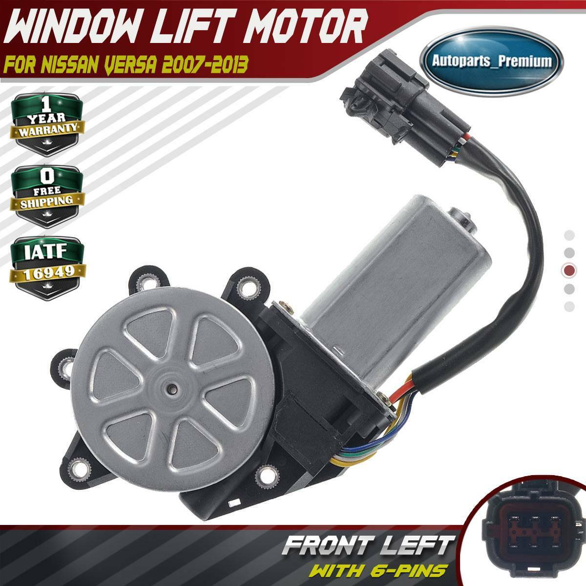 Power Window Lift Motor for Nissan Versa 2007-2012 Front LH Driver w/ Anti Clip