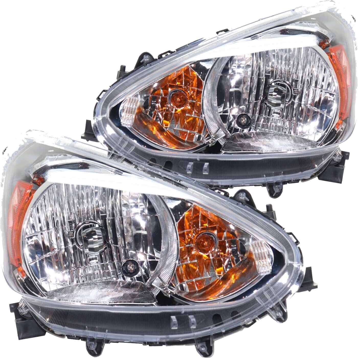Headlights Set For 14-20 Mitsubishi Mirage Hatchback Pair Halogen Headlamps