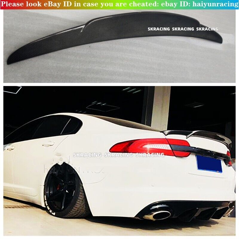 For 2012-2015 Jaguar XF Real Carbon Fiber Rear Trunk Lip Spoiler Wing Bodykit