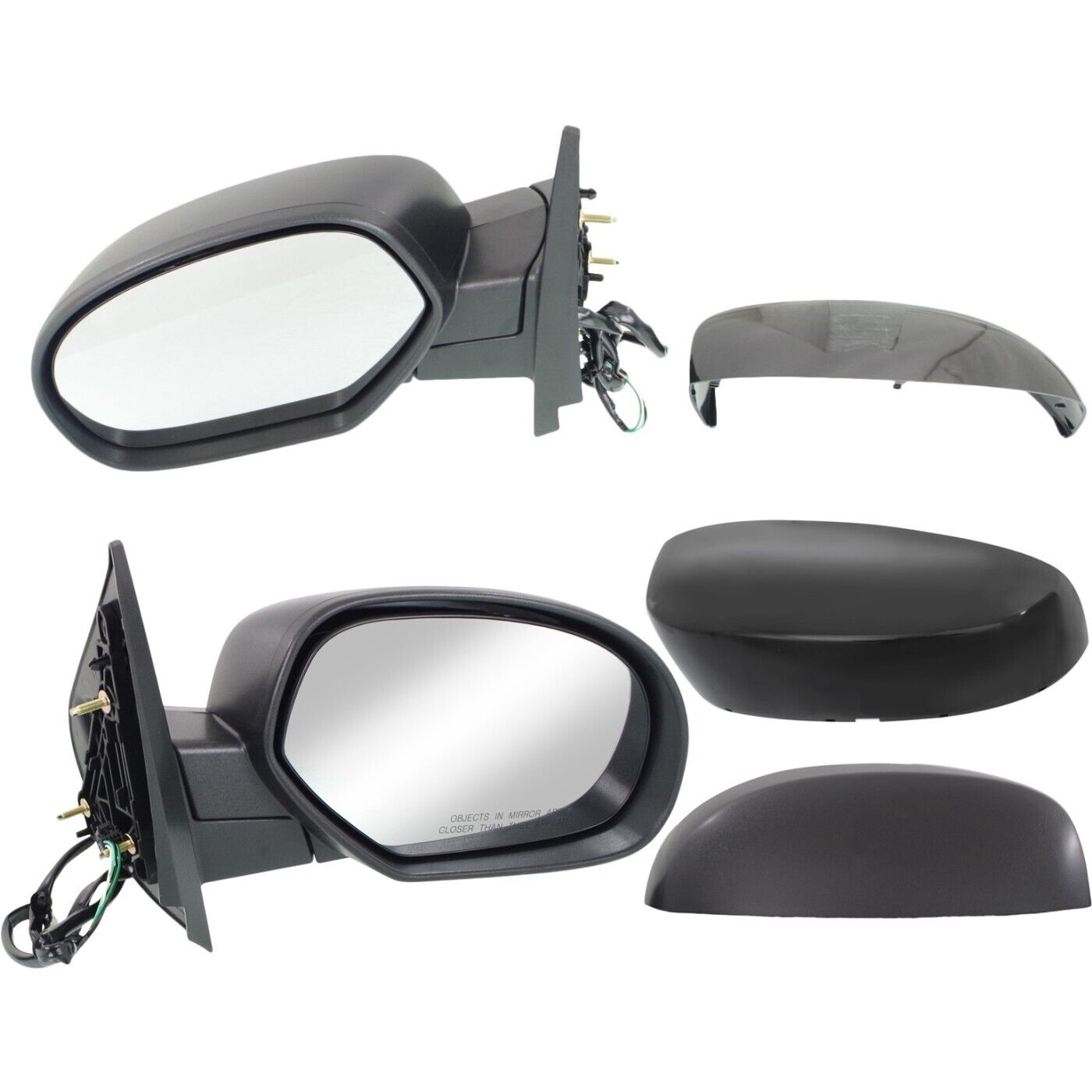 Side Mirrors Power Heated Folding Black Left & Right Pair Set for Chevy GMC