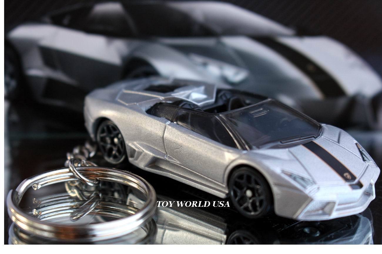 Custom Key chain Exotic Vehicle Lamborghini Reventon Roadster silver