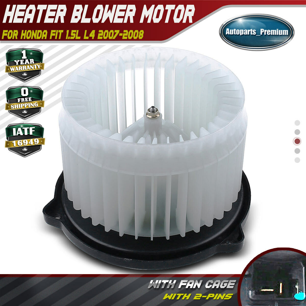 Front Heater Blower Motor w/ Fan Cage for Honda Fit 2007 2008 1.5L 79310SAAG01