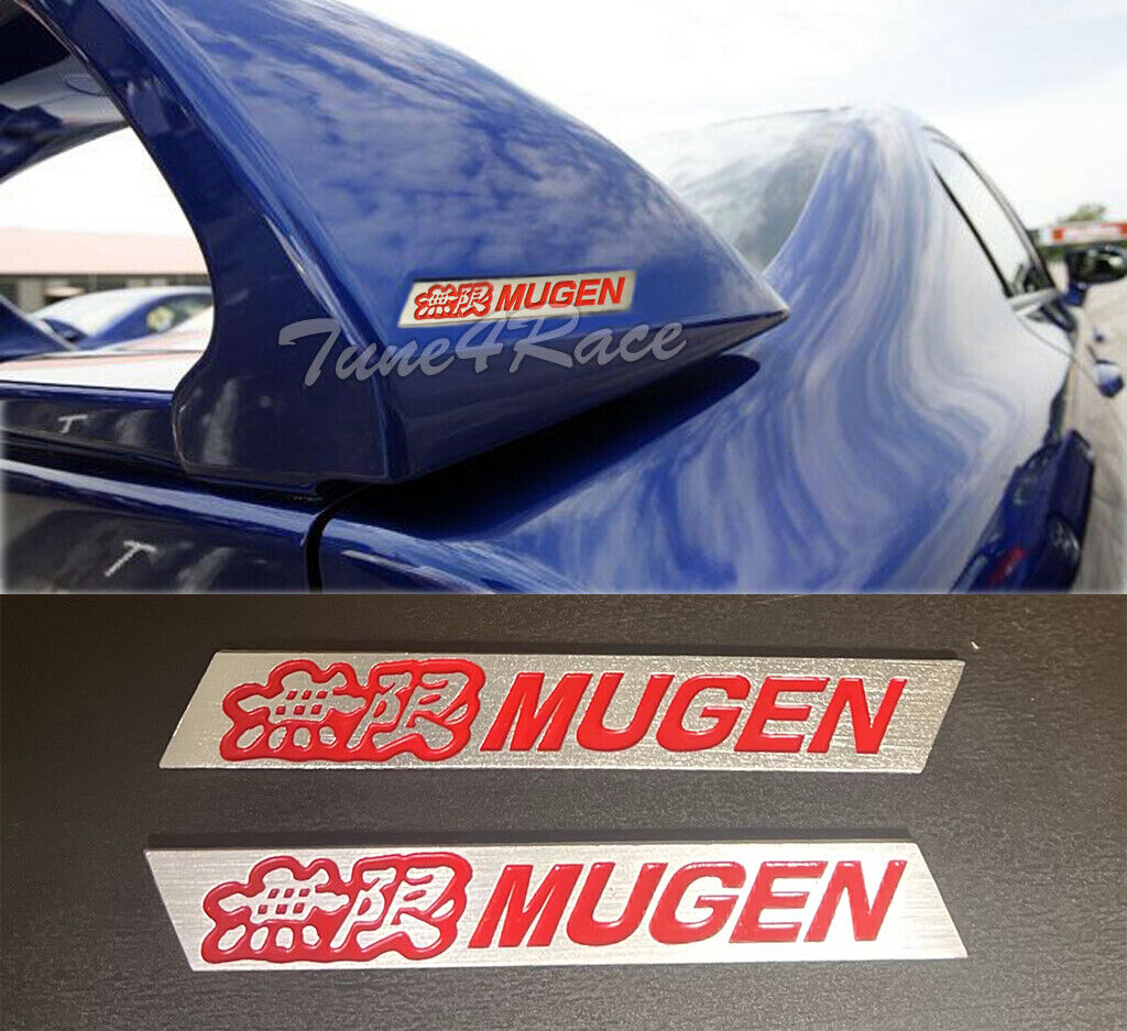 For Honda Mugen Red Rear spoiler emblem badge logo sticker 2 Pieces Left & Right
