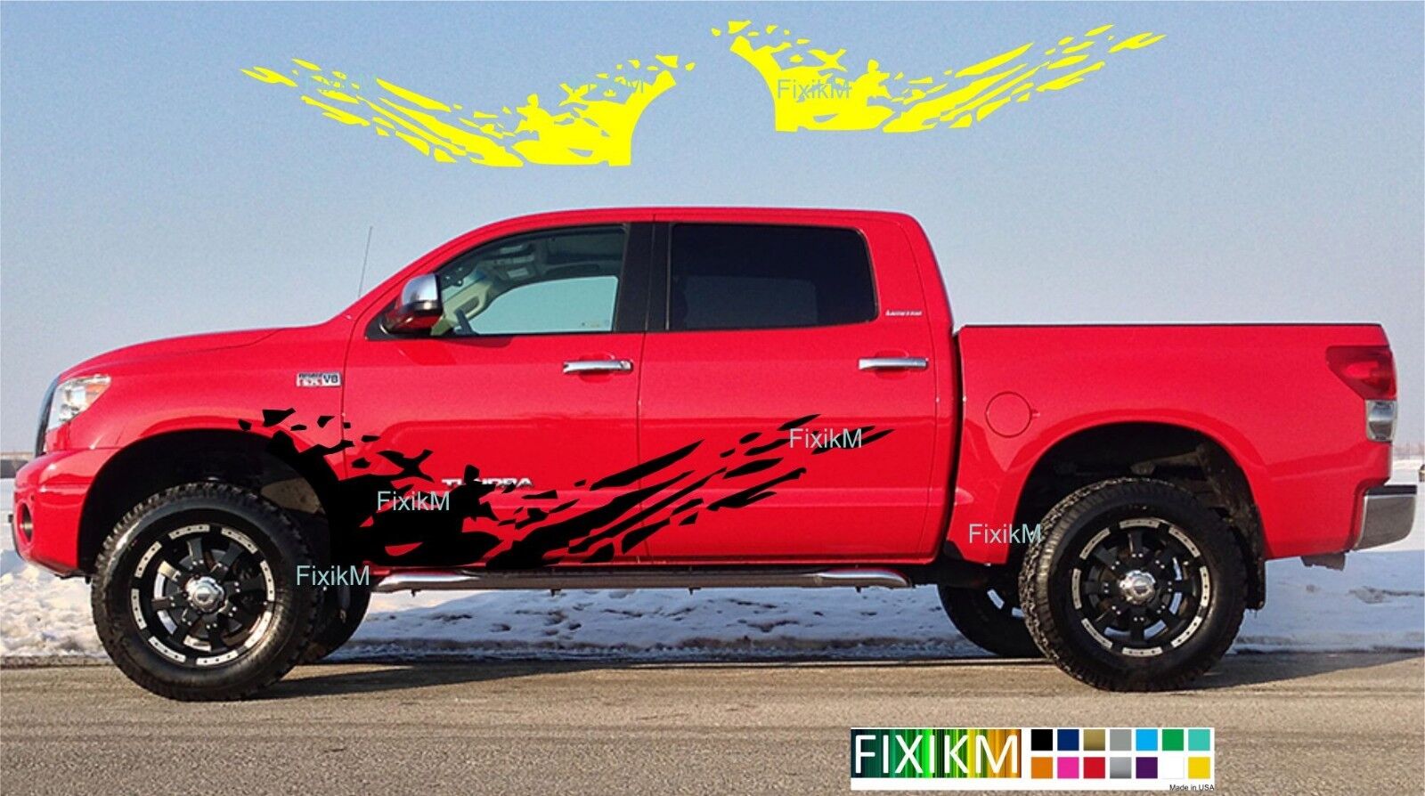 ✔Side graphic vinyl decal MUD SPLASH stickers for Toyota TUNDRA, TACOMA, 4RUNNER