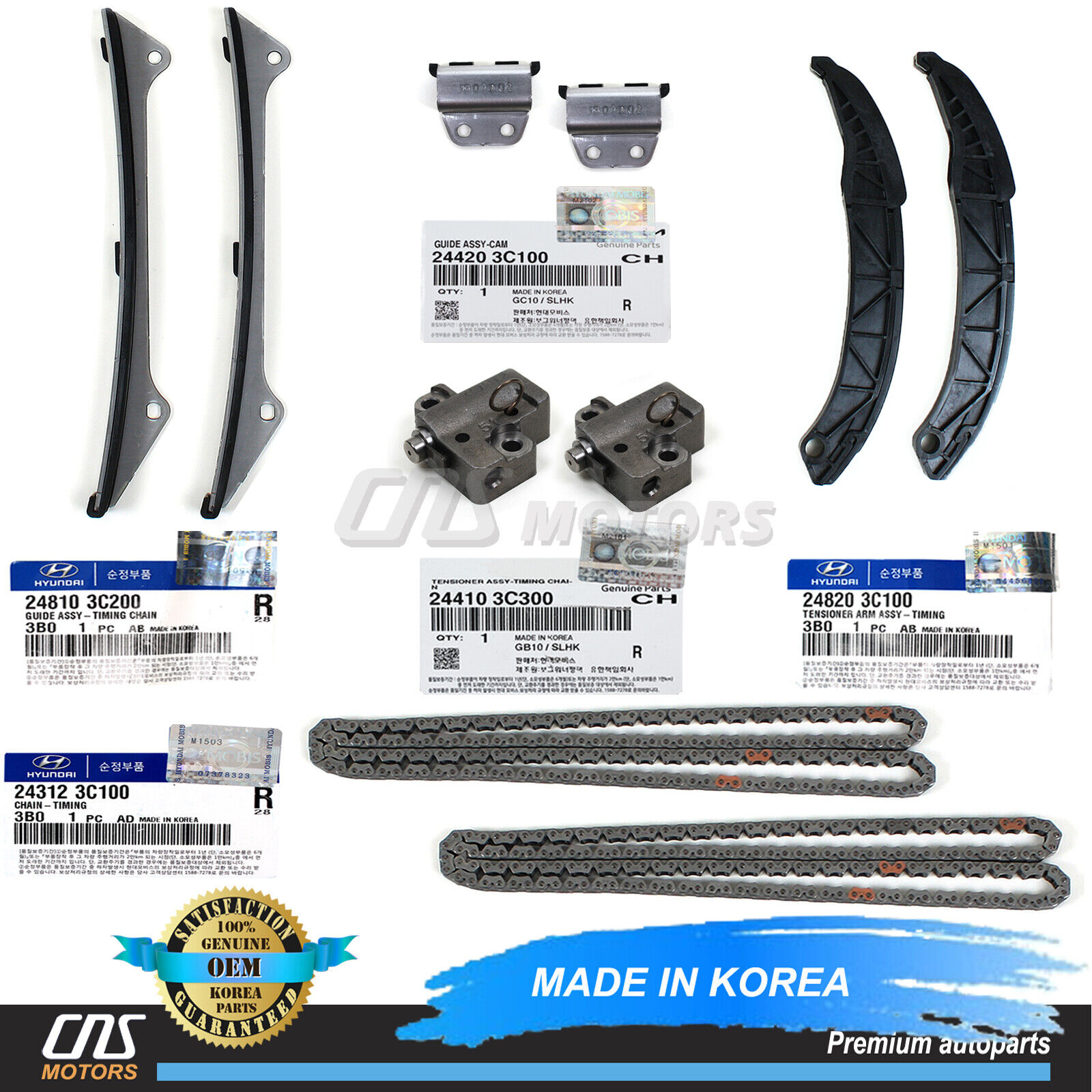 GENUINE Timing Chain Kit w/ Tensioner for 06-14 Hyundai Kia 3.3L 3.5L 3.8L⭐⭐⭐⭐⭐