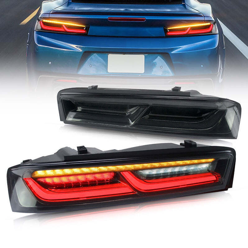 LED Tail Lights For 2016-2018 Chevy Camaro W/ Sequential Smoked Rear Lamps 2X