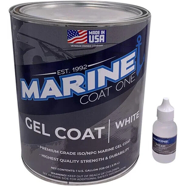 Marine Coat One, Clear Gelcoat Repair Kit For Boat - (Clear Without Wax, Quart)