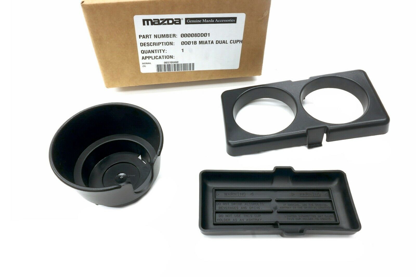 1990-1997 Mazda Miata Black Ash Tray Cup Holder Center Console OEM 00008DD01