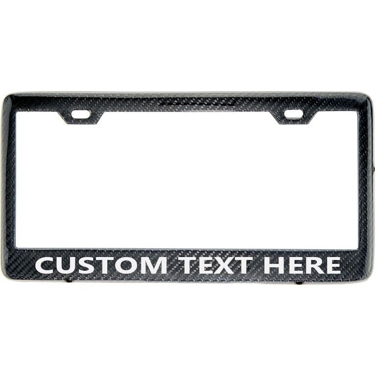 Custom Printed 100% Hand made Carbon Fiber License Plate Frame With YOUR TEXT