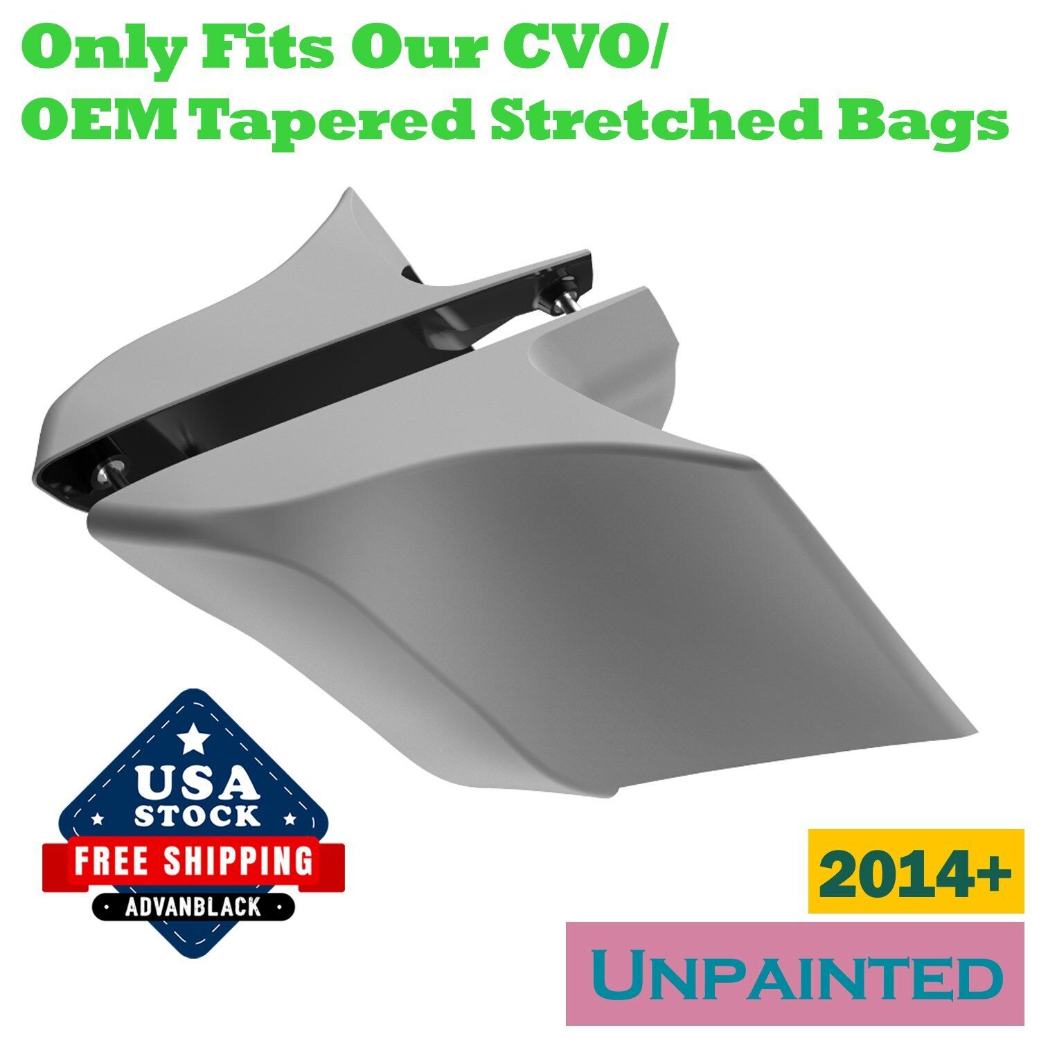 Unpainted CVO Stretched Extended Side Cover Panel For 14+ Harley Touring