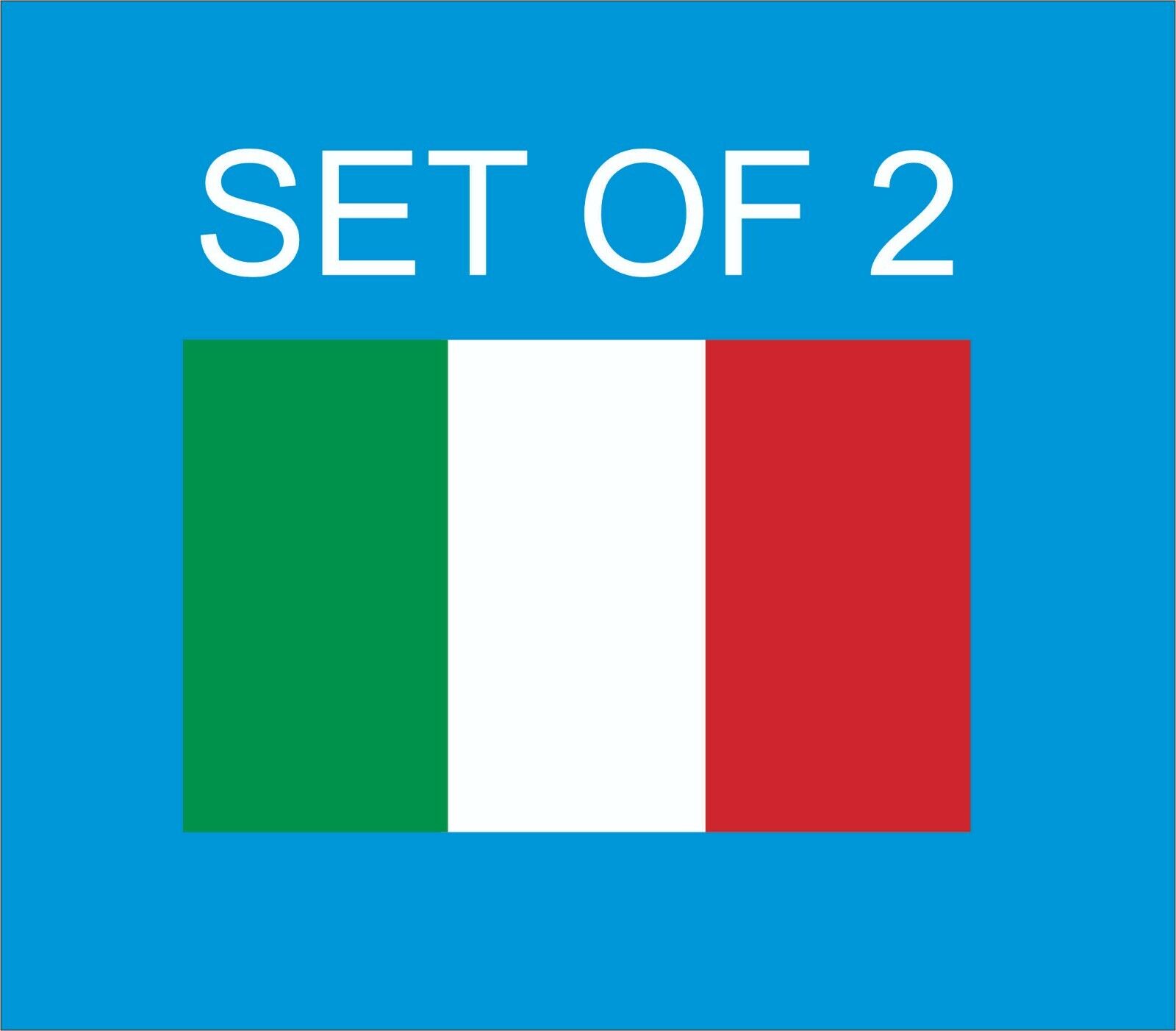 Set Of 2 Italian Flag Sticker Decal Vinyl Italy