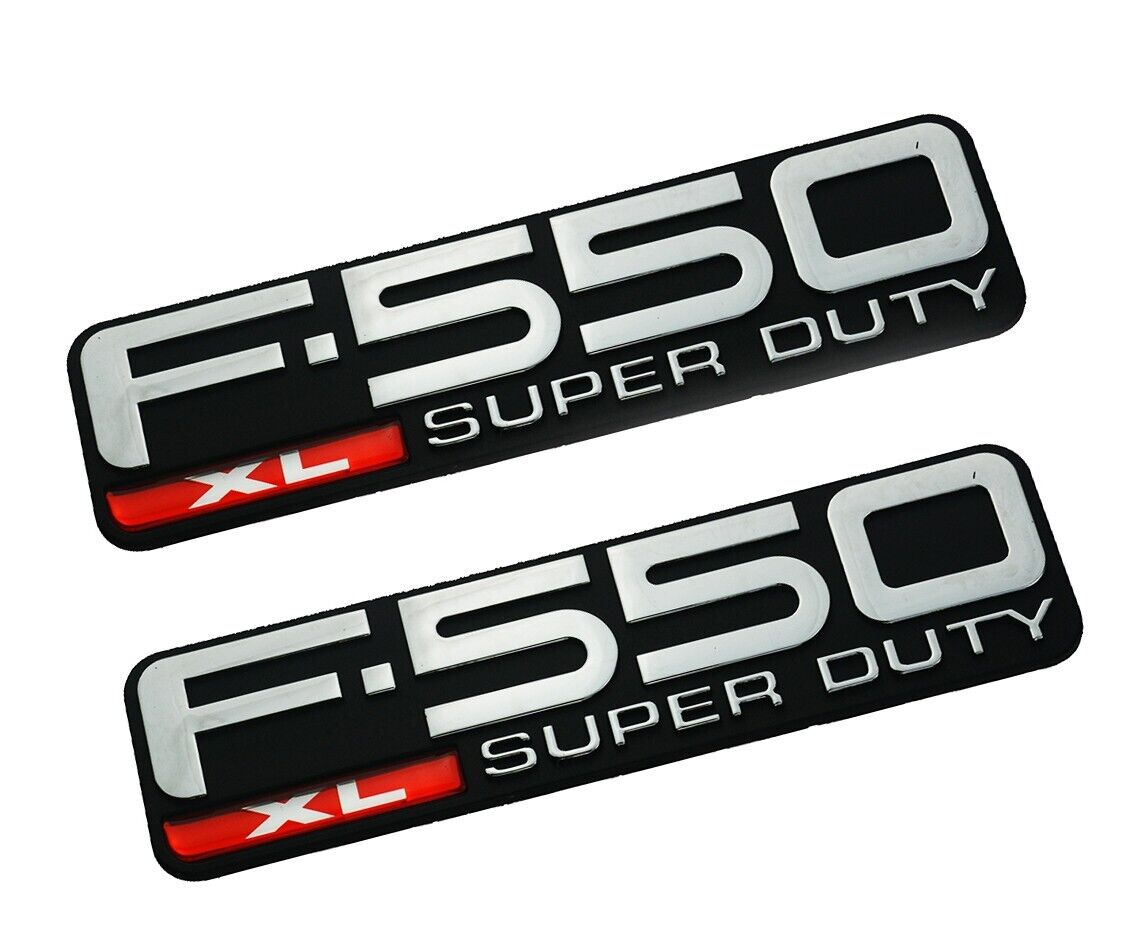 2pcs Fits 97-2004 F550 xl Super Duty Side Fender Emblem Nameplate F81Z-16720-LB