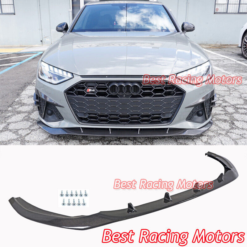 For 2020-2024 Audi A4 S-Line / S4 B9.5 A Style Front Bumper Lip (Carbon)