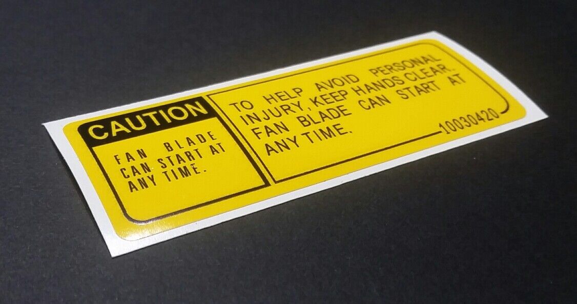 Buick Grand National Fan Caution Decal 10030420 t type gn sticker