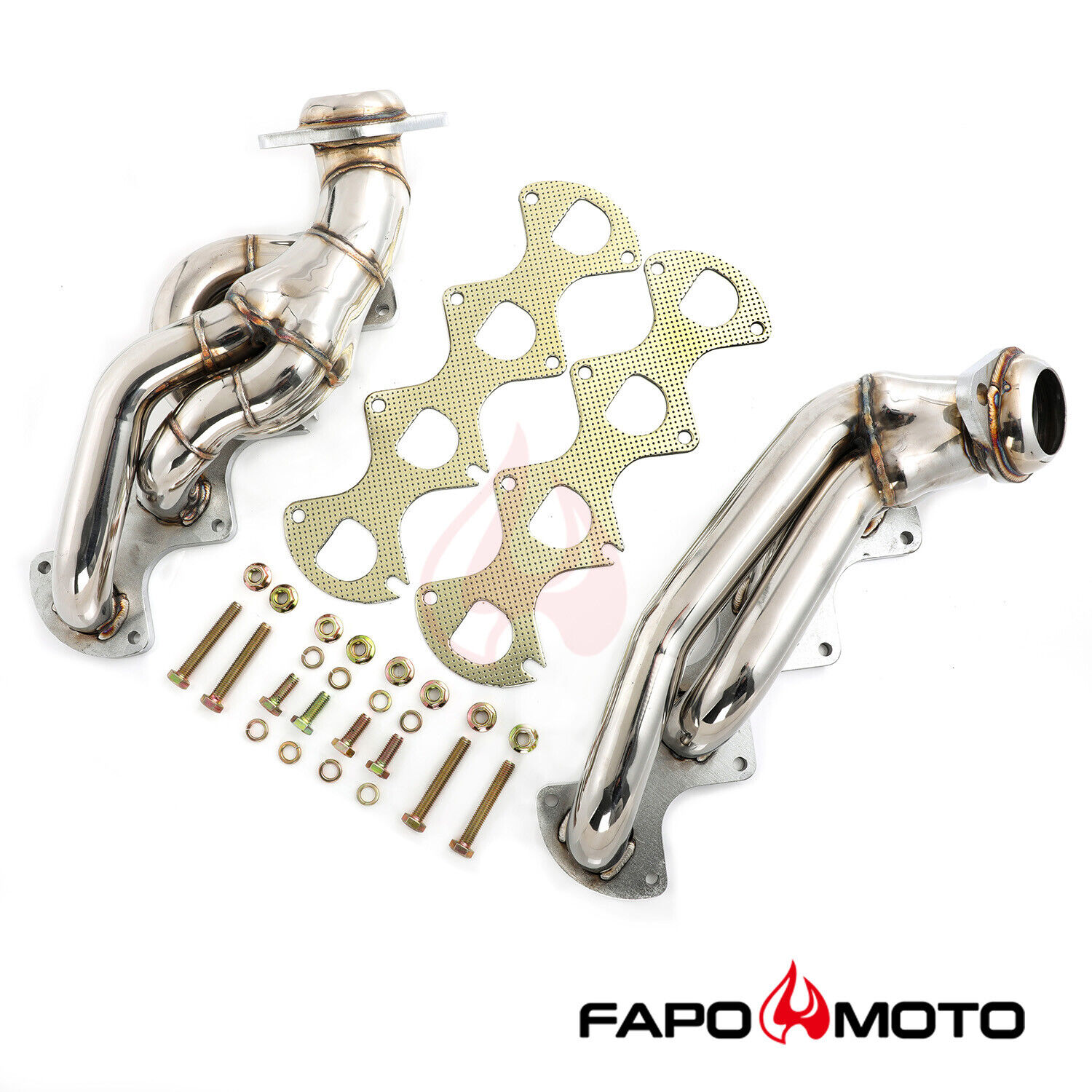 FAPO Shorty Headers for Ford F150 04-10 5.4L V8 Performance 304 Stainless
