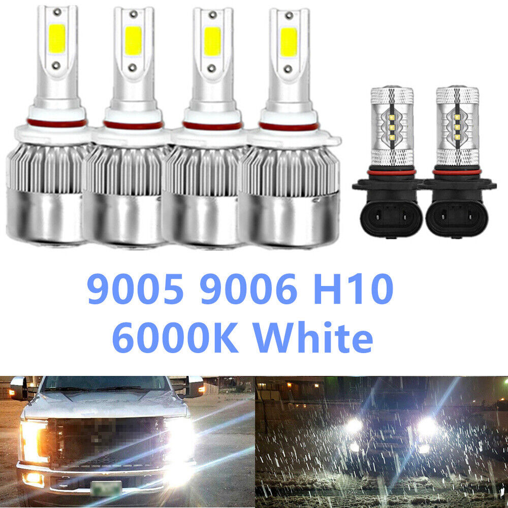 For GMC Sierra 2500HD Classic 2007 6000K LED Headlights + Fog Light Bulbs Kit