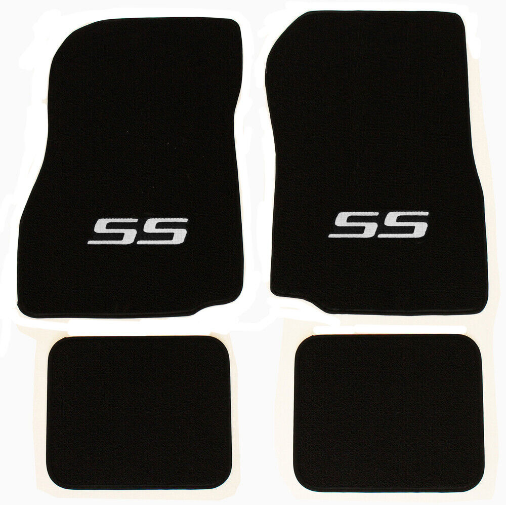 NEW 1982-2007 Chevy Monte Carlo Floor Mats Carpet Embroidered SS Logo Silver 4p