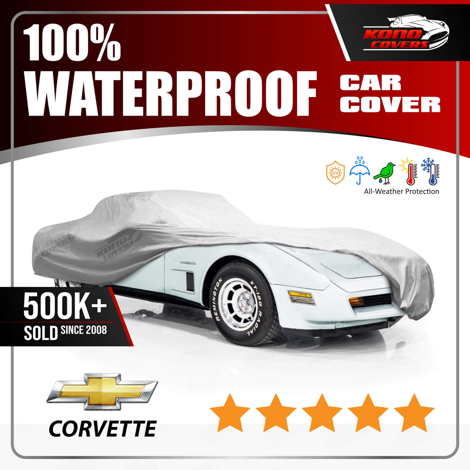 Chevrolet Corvette C3 6 Layer Waterproof Car Cover 1982