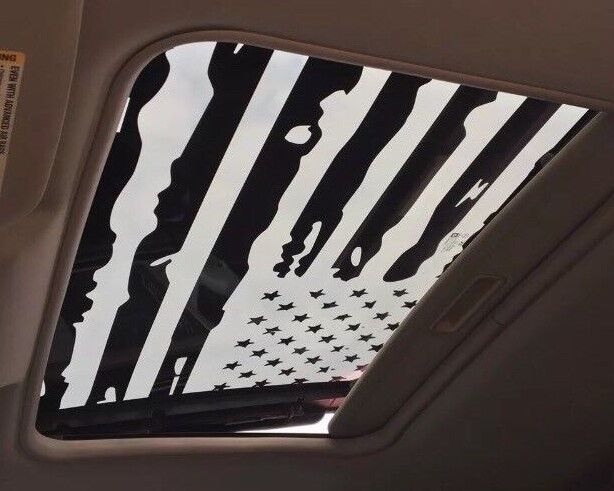 DISTRESSED AMERICAN FLAG SUNROOF DECAL Fits DODGE CHALLENGER 2009-2018