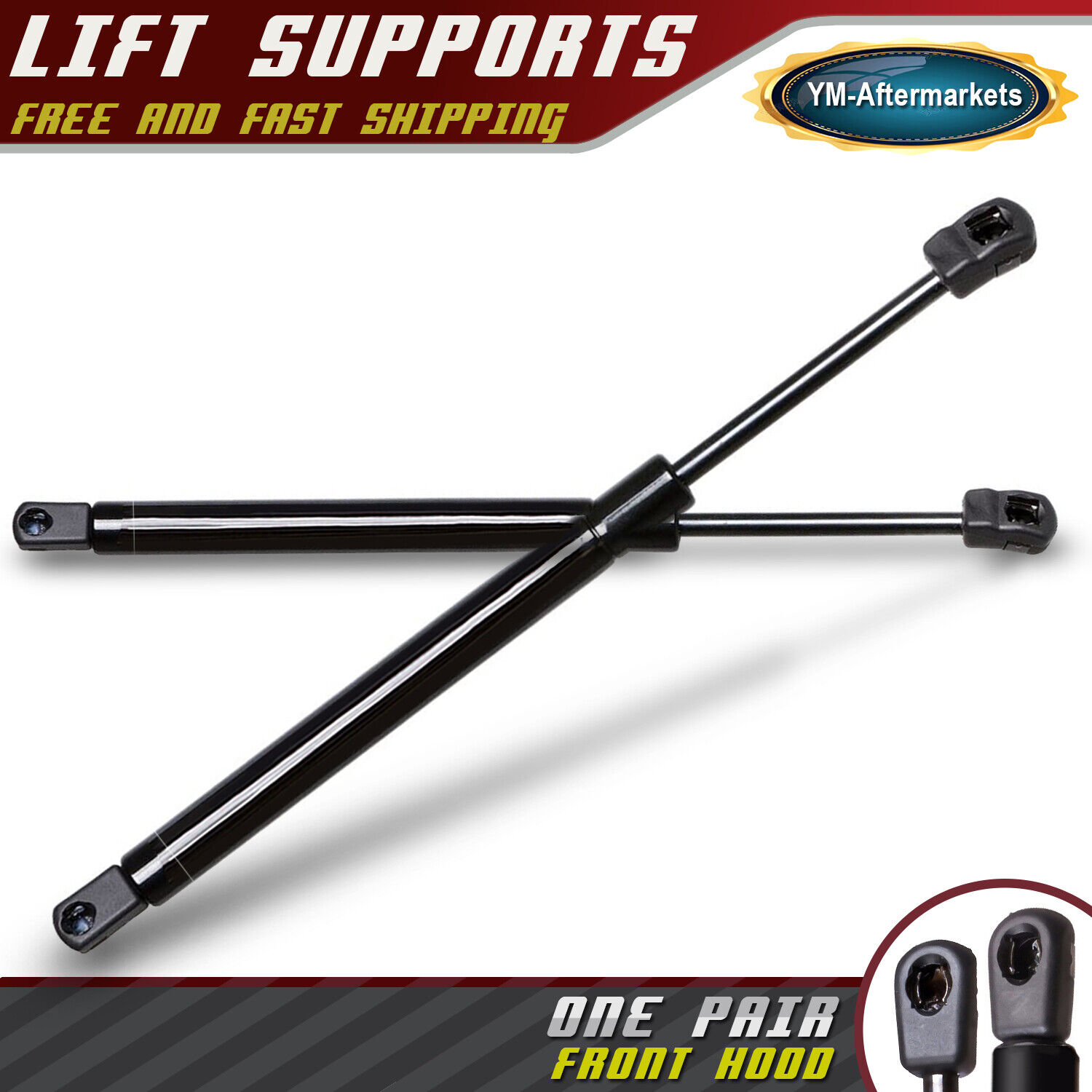 Qty2 Front Hood Lift Supports Shock Struts For Ford Expedition F-150 F-250 95-04