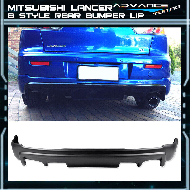 Fits 08-15 Mitsubishi Lancer 4DR B Style Unpainted Rear Bumper Lip Diffuser PP