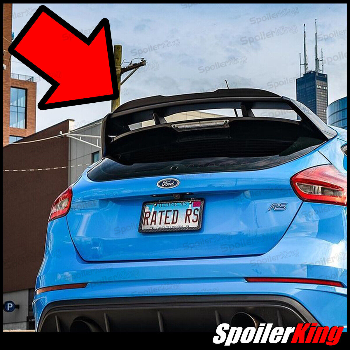 StanceNride 284GC Rear upper add-on gurney flap Fits: Ford Focus RS 2016-2018