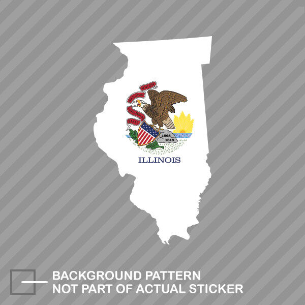Illinois State Shaped Flag Sticker Decal Vinyl IL