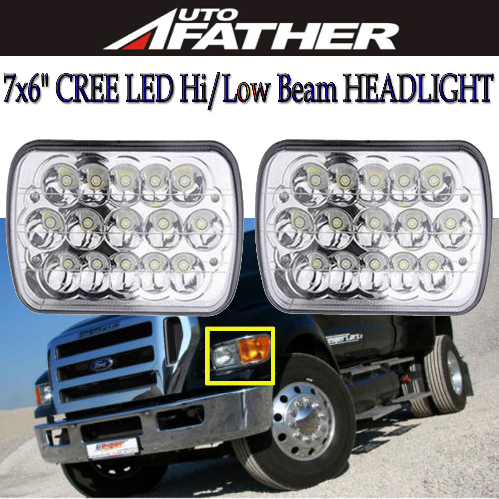 For Ford Super Duty Truck F550 F650 F750  LED Headlight Conversion Headlamp