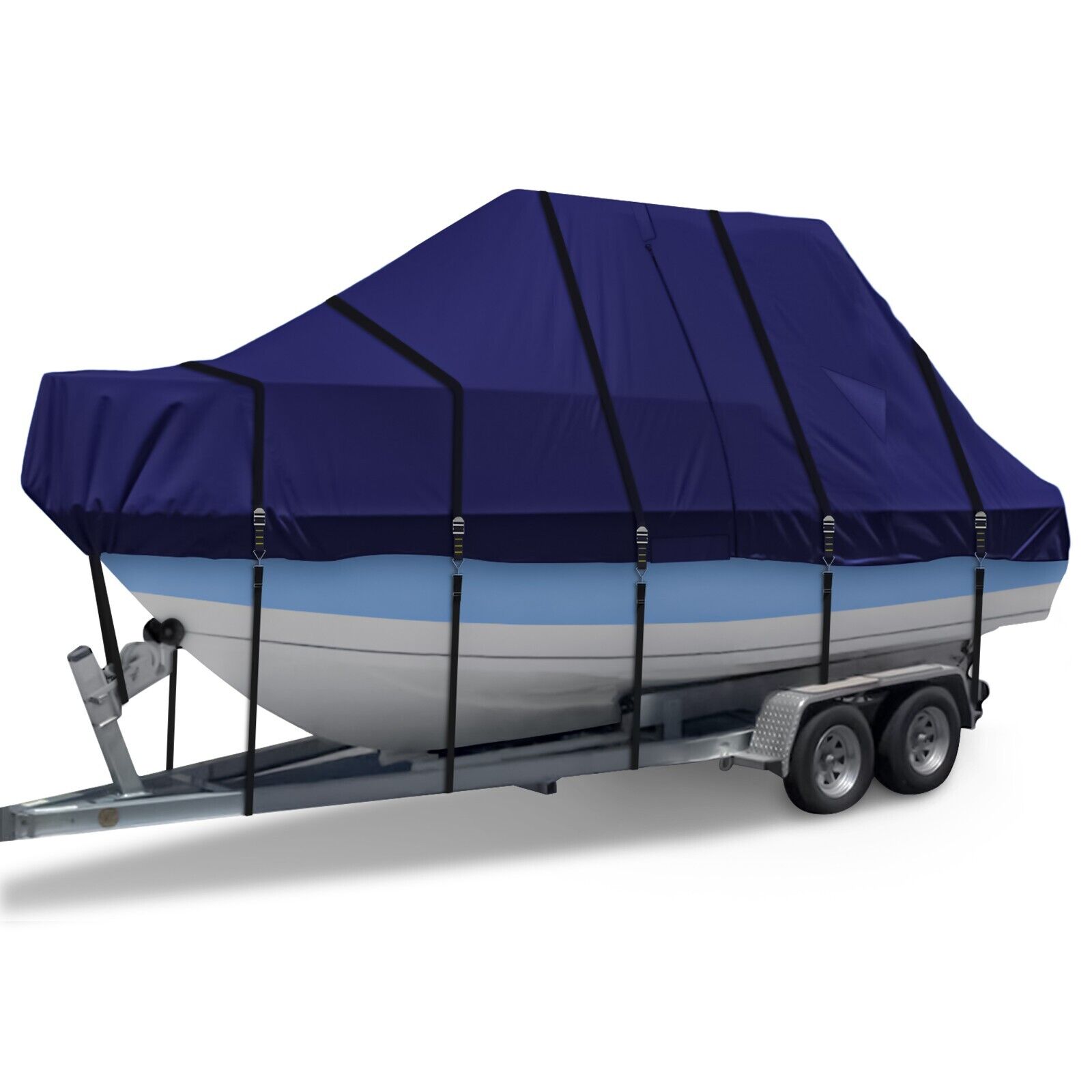 900D Trailerable T Top Boat Cover, Waterproof Center Console Boat Cover, Navy