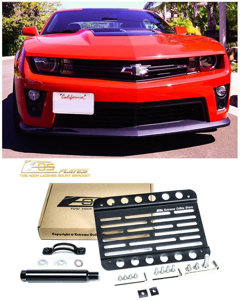 EOS For 14-15 Chevrolet Camaro SS | Front Bumper Tow Hook License Plate Bracket