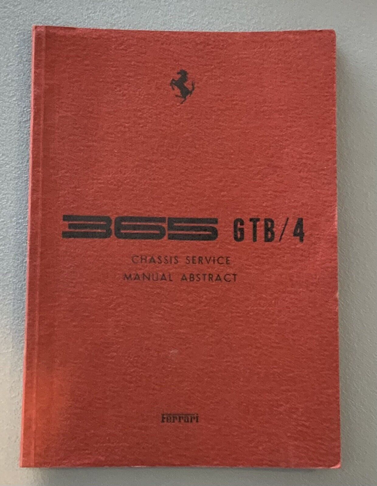 Ferrari 365 GTB/4 Chassis Service Manual Abstract (46/71); Excellent Original