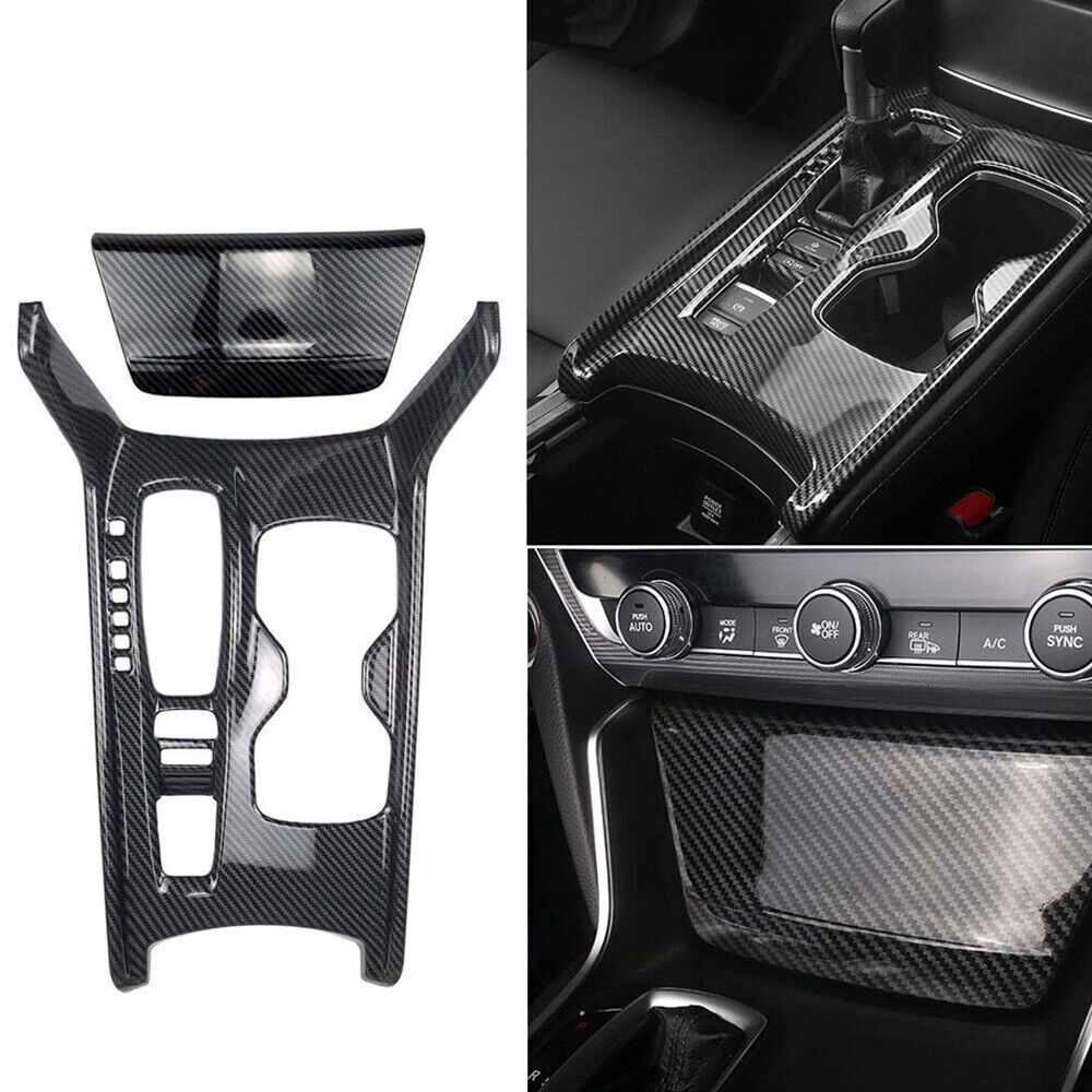 Fit For Honda Accord 2018 ABS Carbon Fiber Car Gear Shift Box Panel Cover Trim