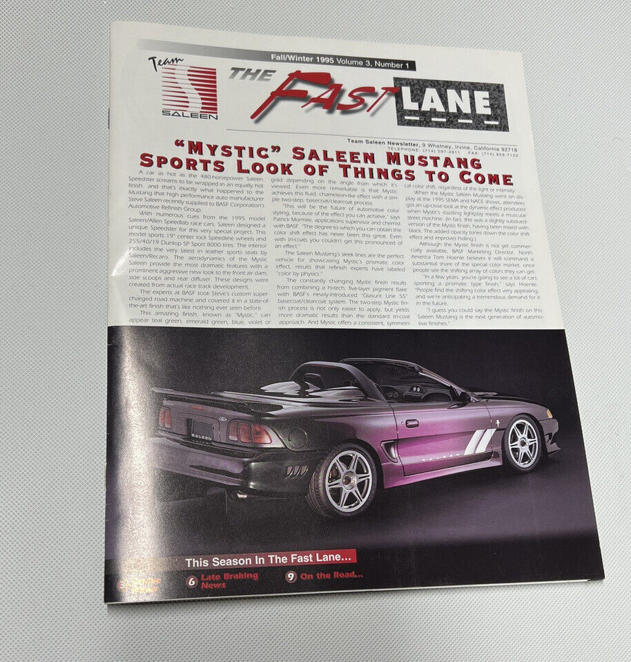 Team Saleen Fast Lane Mustang Newsletter features Jay Leno Article