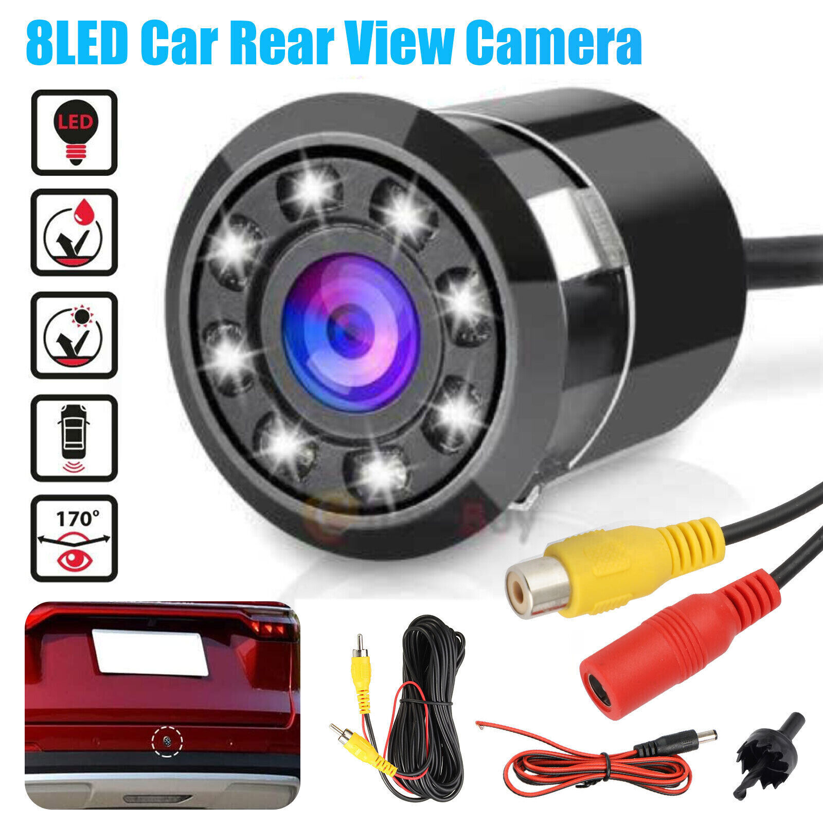 Car Rear View Reverse HD Camera Parking Backup Cam Night Vision Waterproof 170°