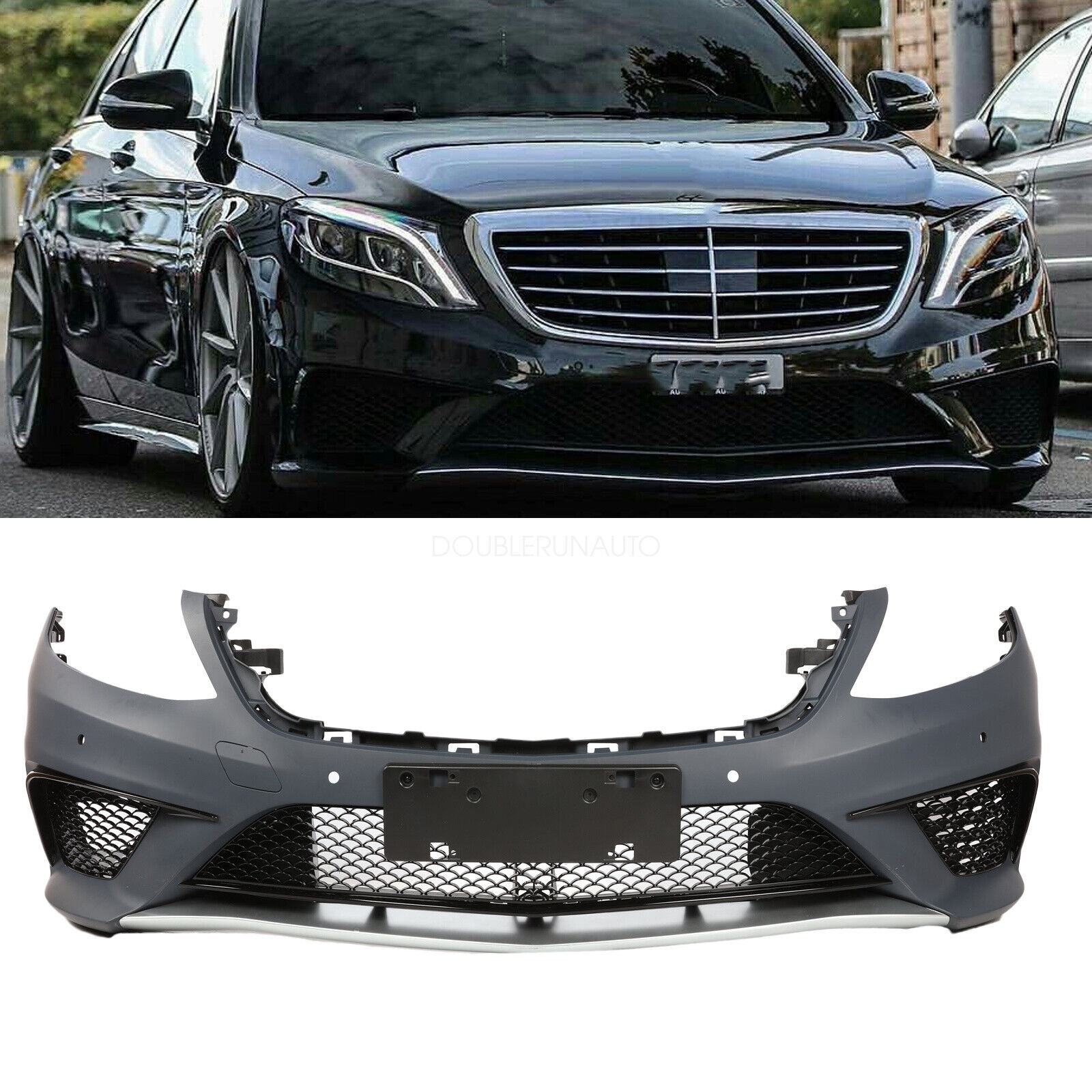 S63 AMG Style Front Bumper w/ PDC  Molding for Mercedes Benz S Class W222 13-16