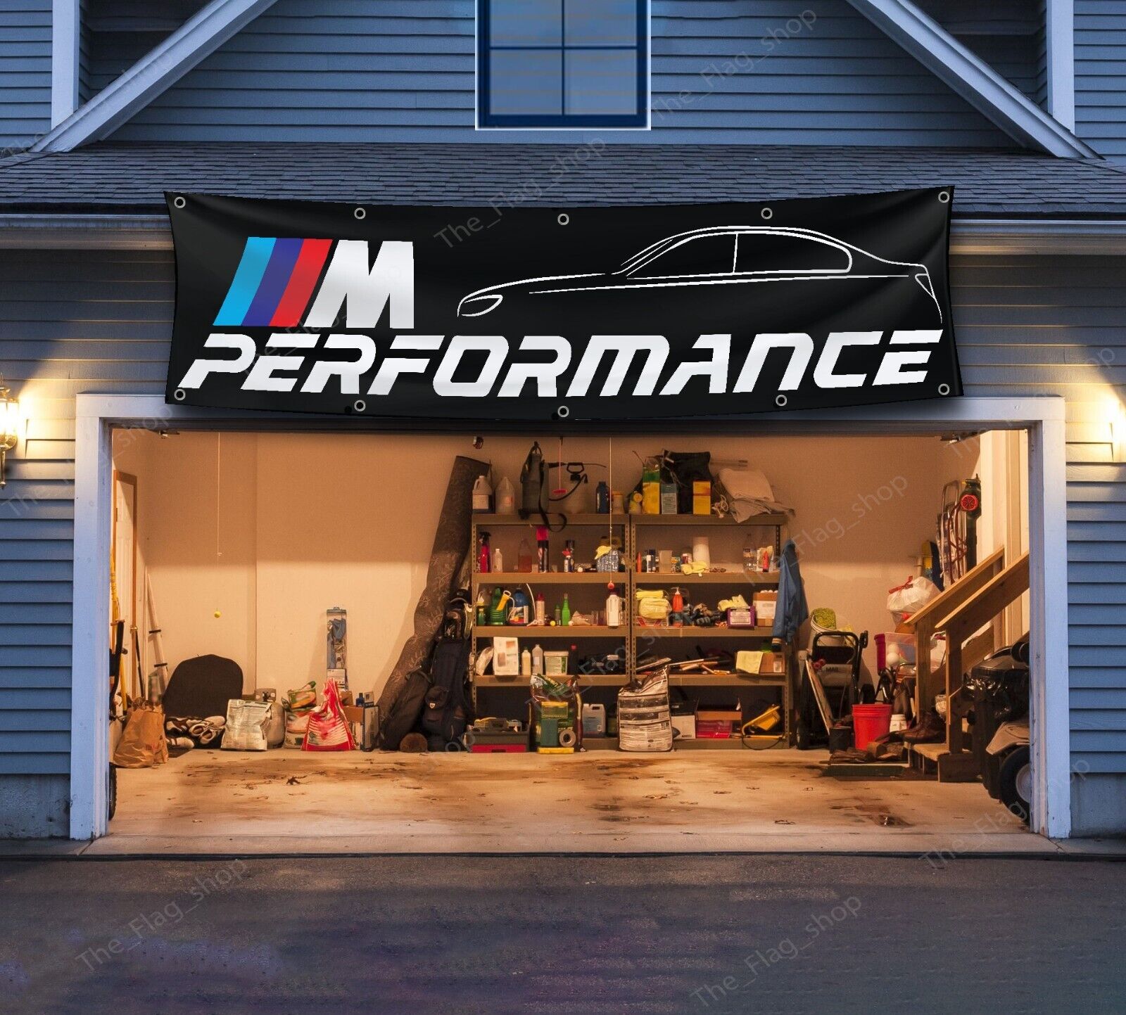 BMW 2x8 ft M Performance Banner Flag Car Racing Show Garage Man Cave Wall Decor