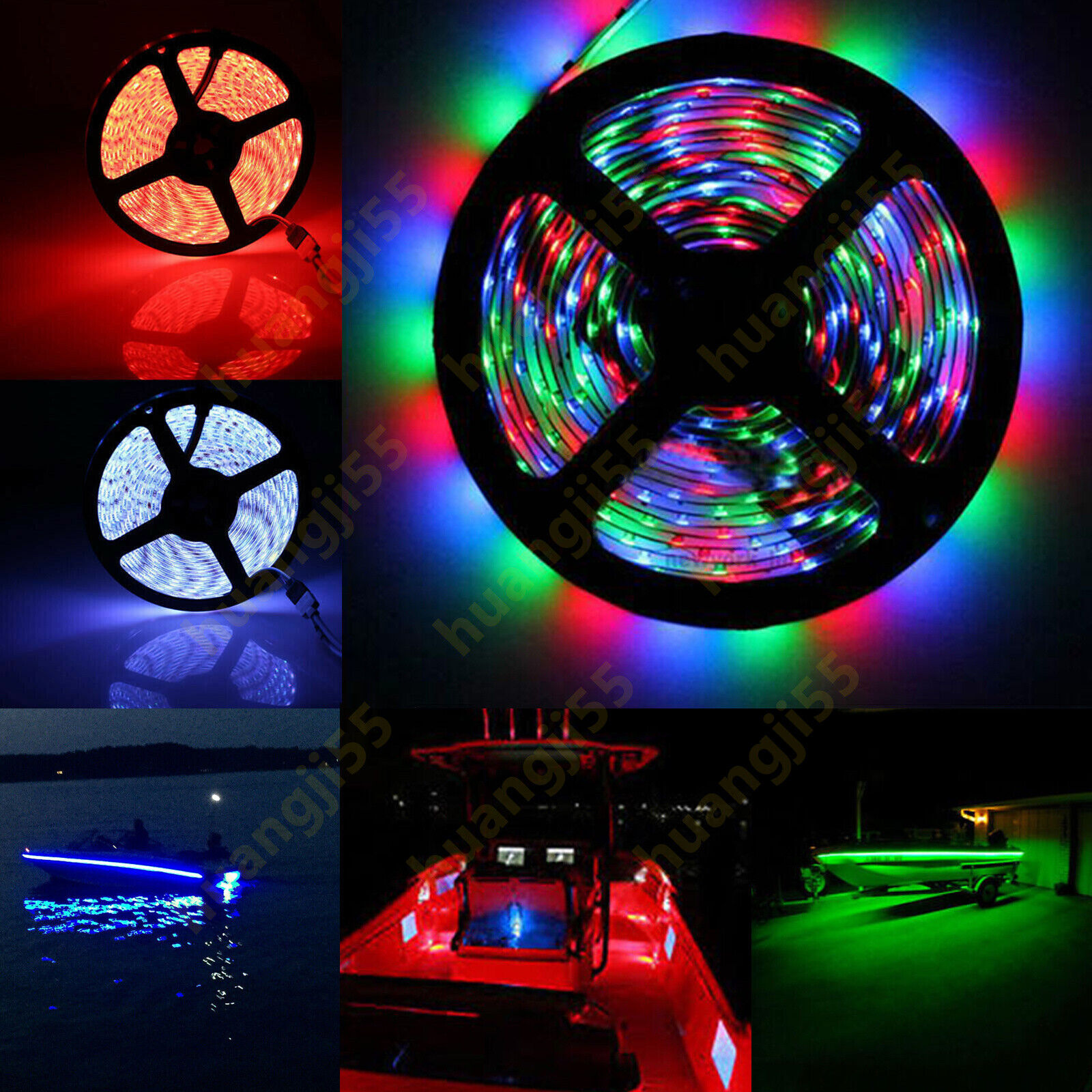 RGB LED Boat Light Deck Waterproof 12V Bow Trailer Pontoon Lights Strip Marine