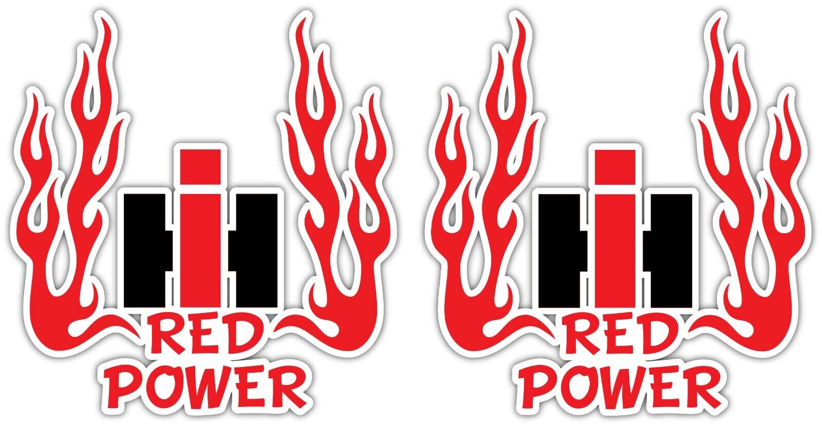 2X IH INTERNATIONAL HARVESTER RED POWER FIRE 3M STICKER TRUCK CAR TRACTOR DECAL