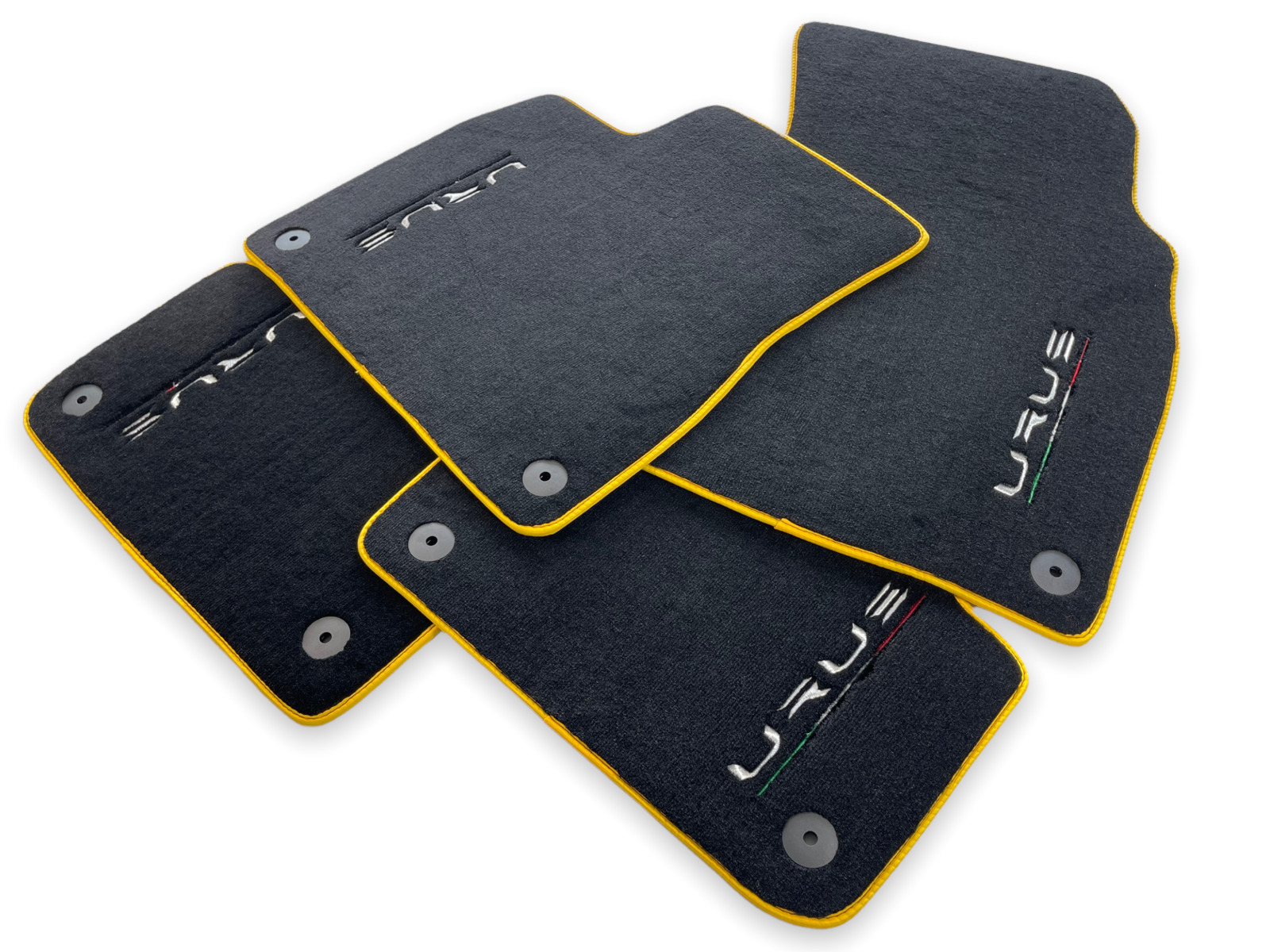 Floor Mats For Lamborghini URUS 2018-2023 Yellow Trim Tailored Carpet AutoWin