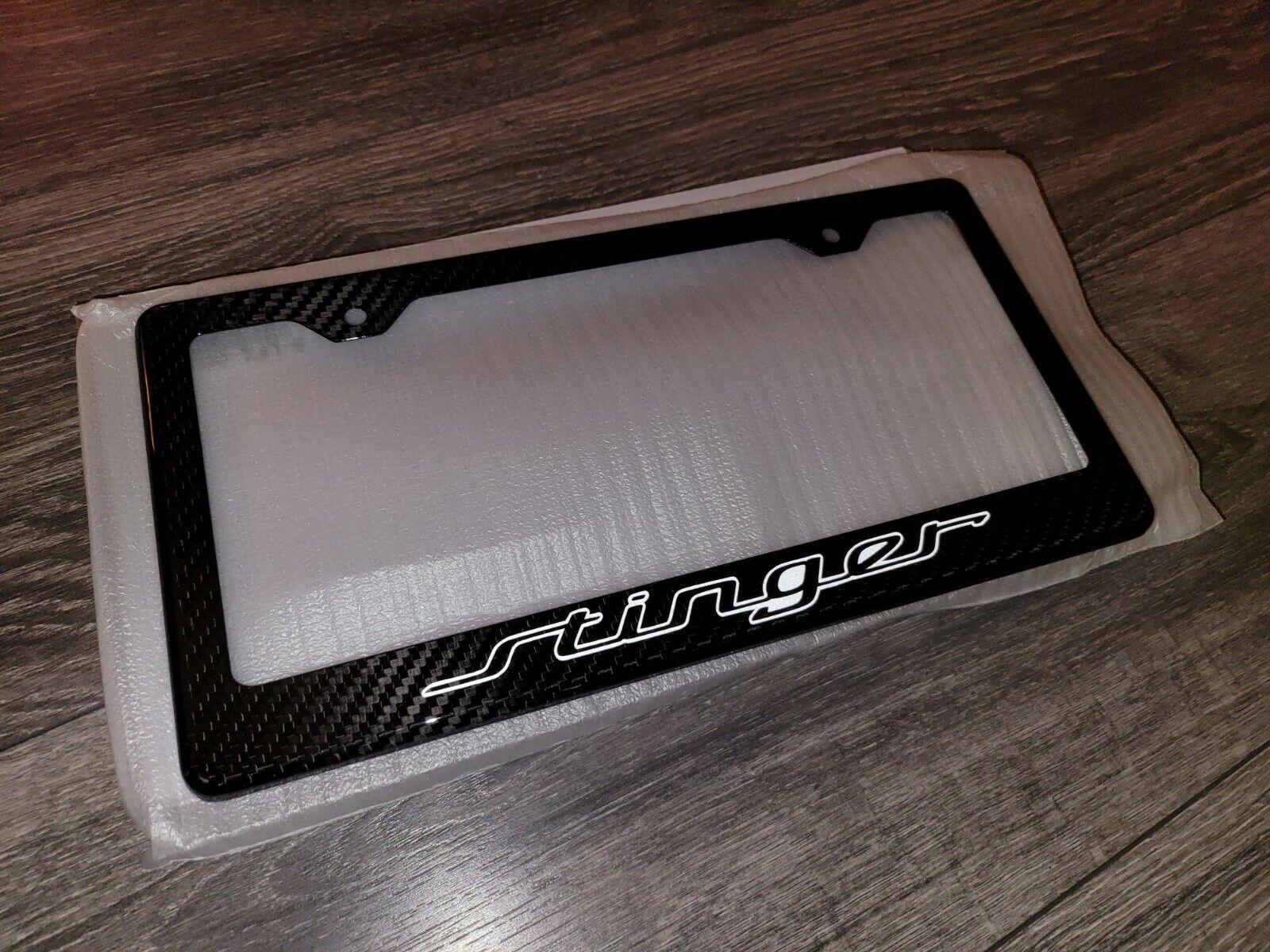 Reflective Stinger GT Real Black 100% Carbon Fiber License Plate Frame