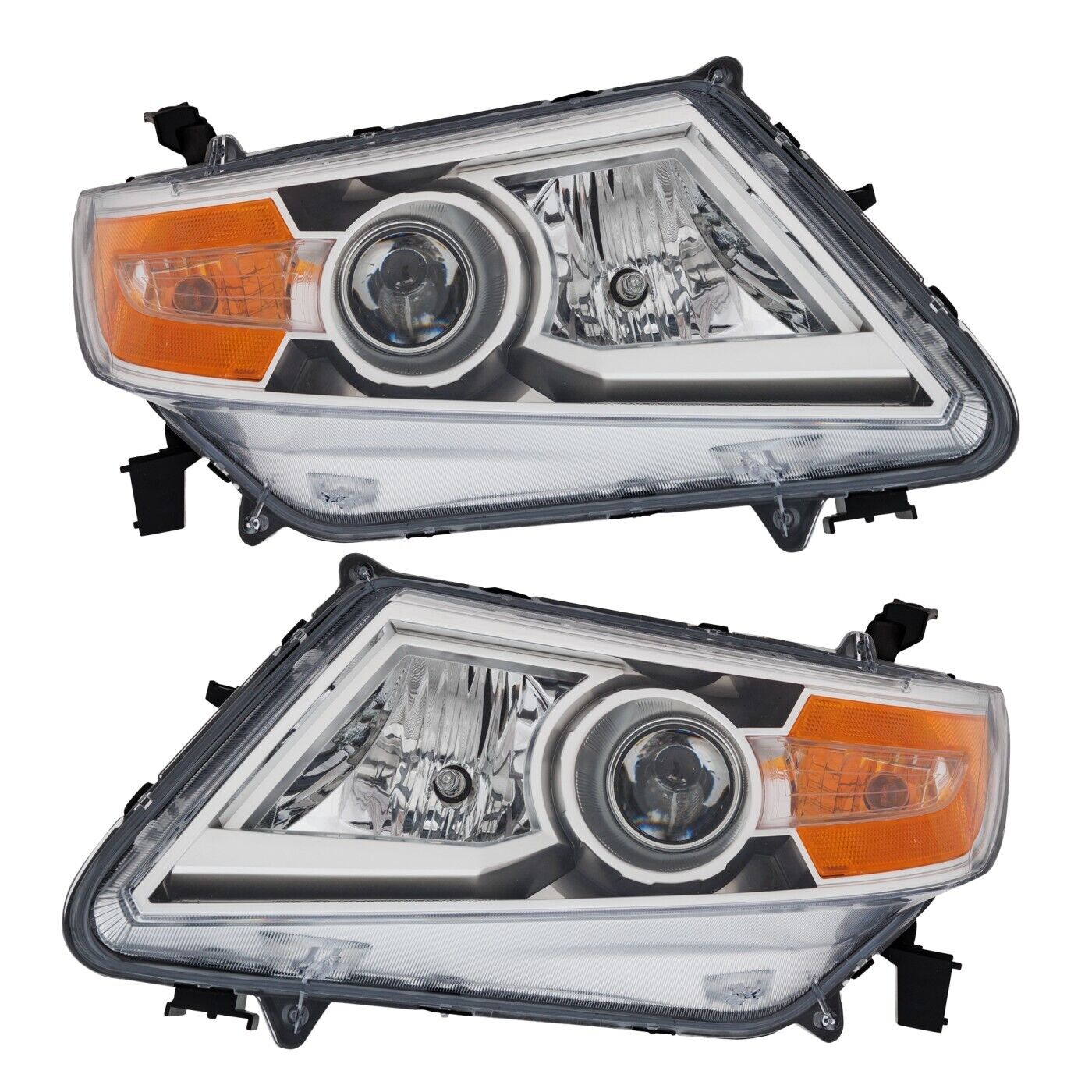 Set of 2 Headlights Driving Head lights Headlamps  Driver & Passenger Side Pair