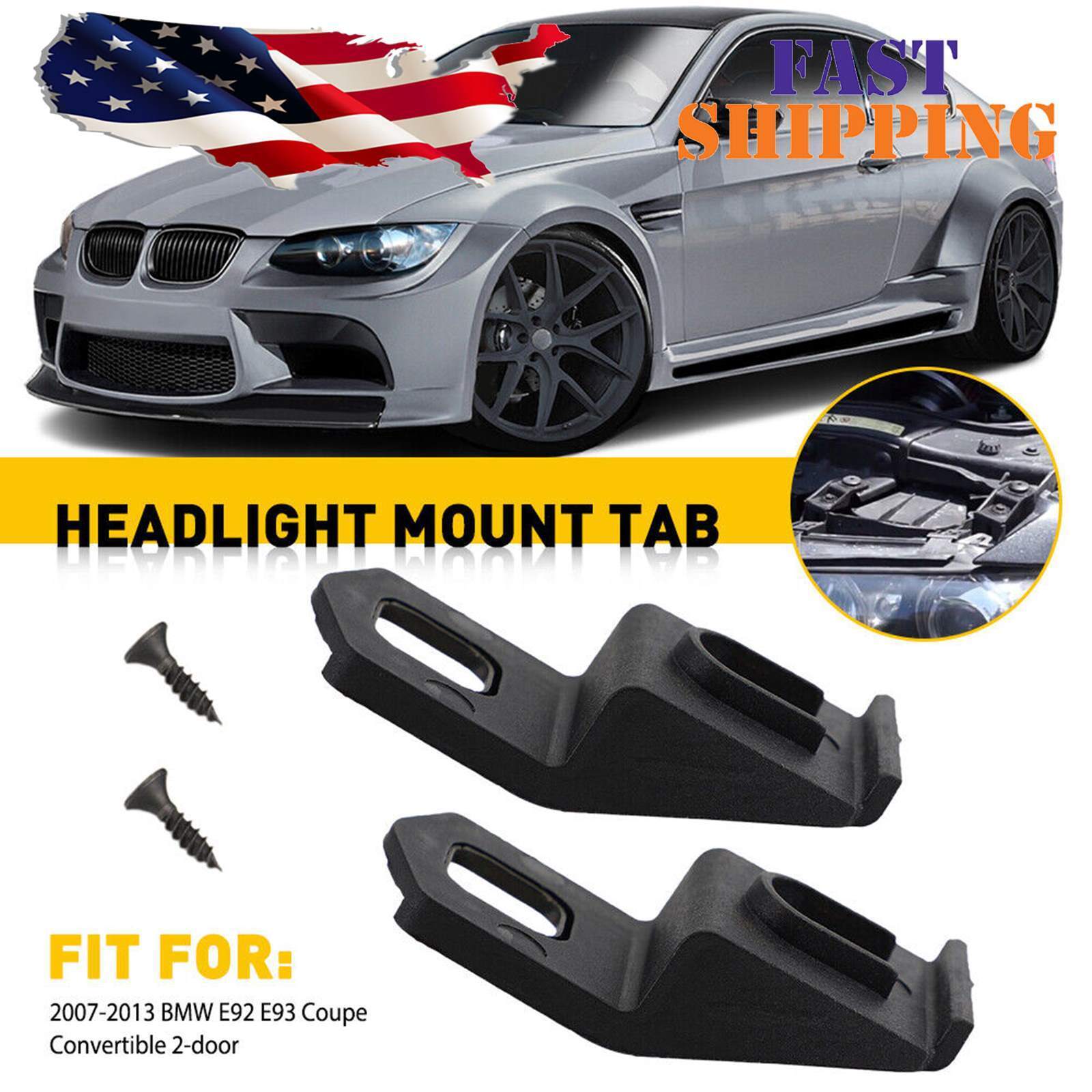 Fit For 2007-2013 BMW E92 E93 Coupe Convertible Headlight Mount Tab Repair Kit