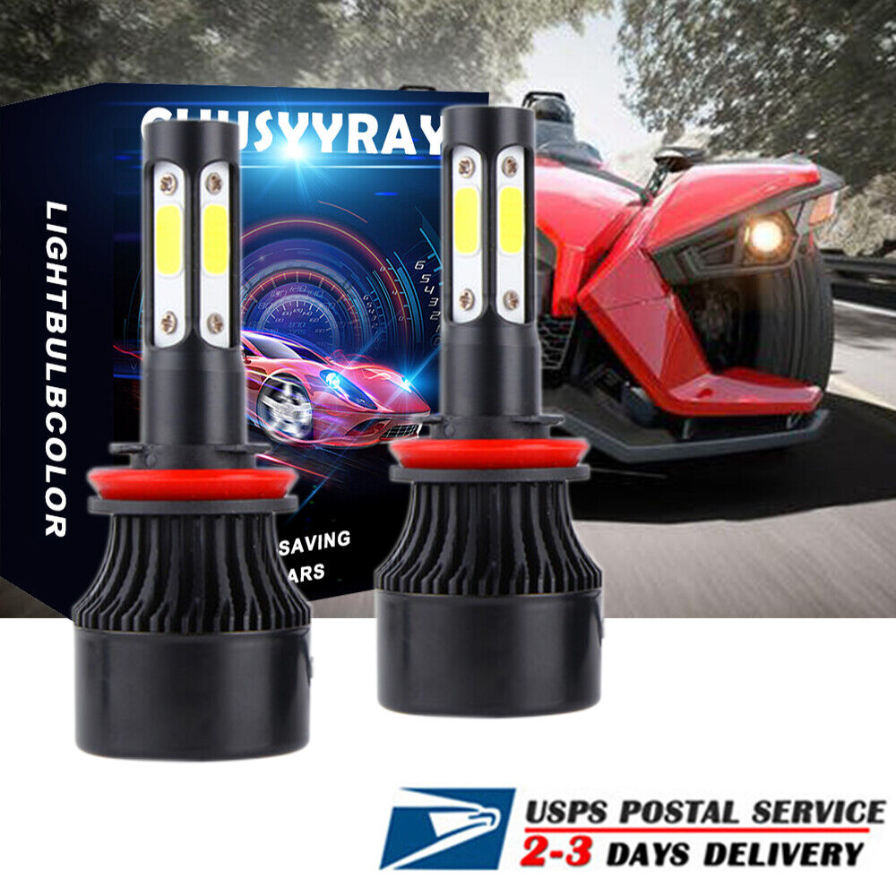 2X LED Bulbs Headlight For Polaris Slingshot S SL SLR 6000K 144W Conversion Kit