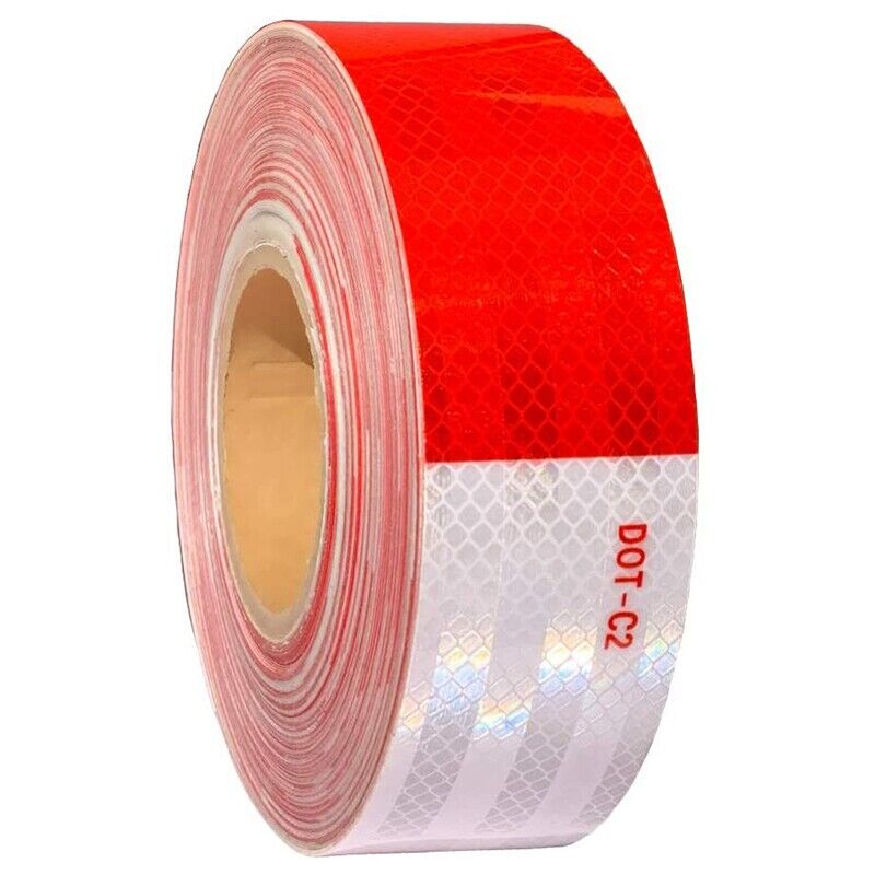 Conspicuity Tape DOT-C2 Approved Reflective Trailer Red White 2”x150’ -1 Roll