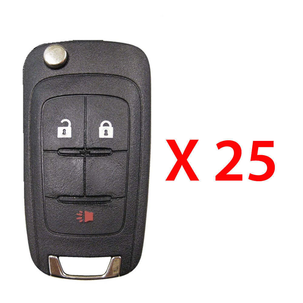 New Replacement for GM 2010 - 2018 Remote Flip Key Fob 3B OHT01060512 (25 Pack)