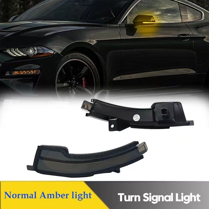 Amber 2015-2021 For Ford Mustang S550 LED Side Mirror Turn Signal Blinker Lights