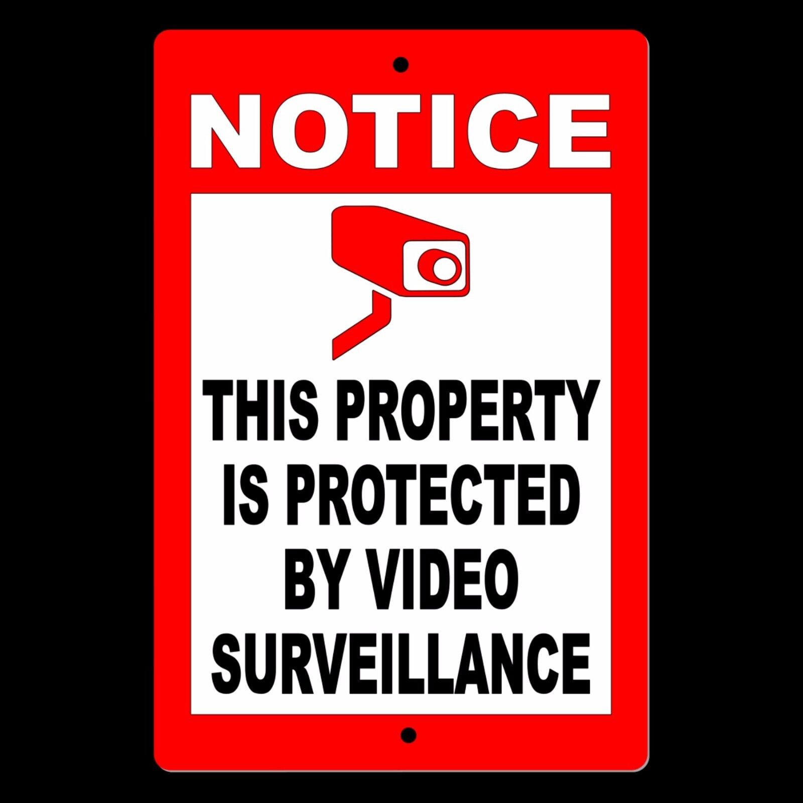 Property Protected By Video Surveillance Warning Security Camera Sign CCTV S0003