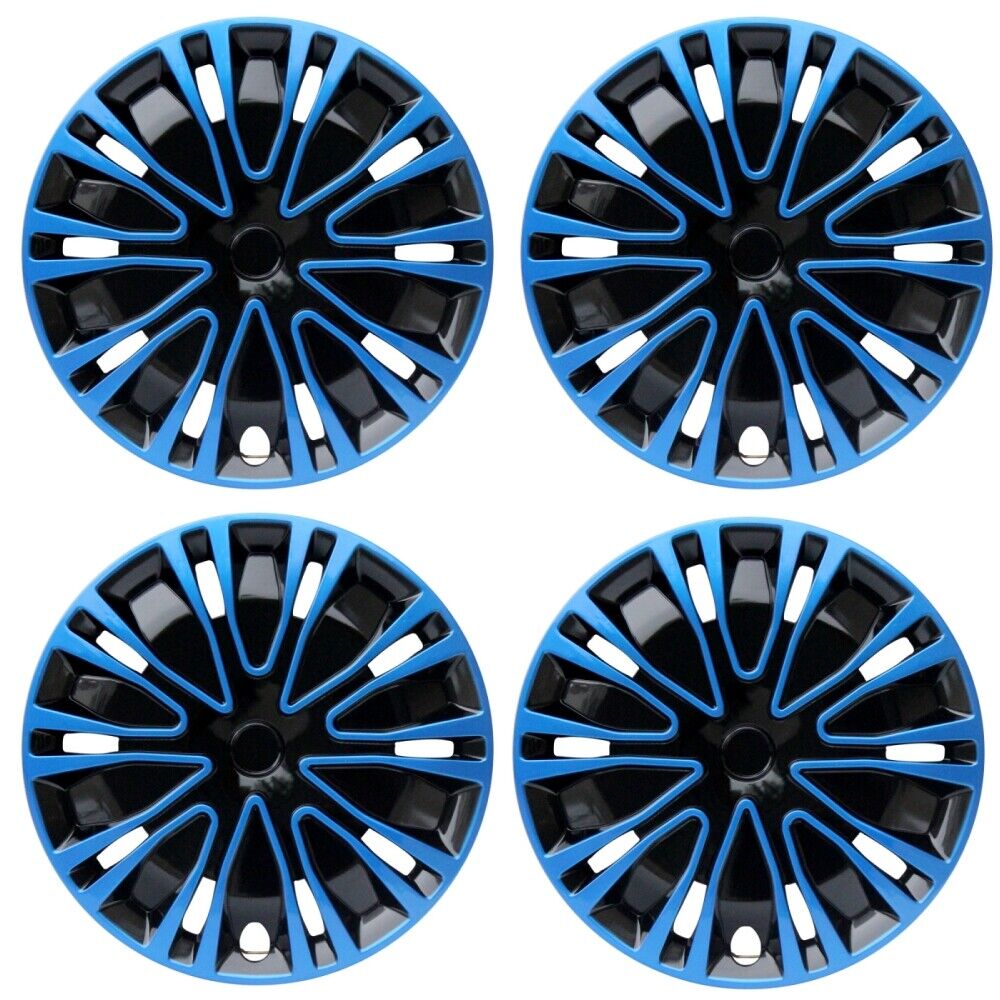 4 PCS Black & Blue Wheel Rims Cover Hubcaps Hub Caps 15 inch Wheel Cover Hubcaps