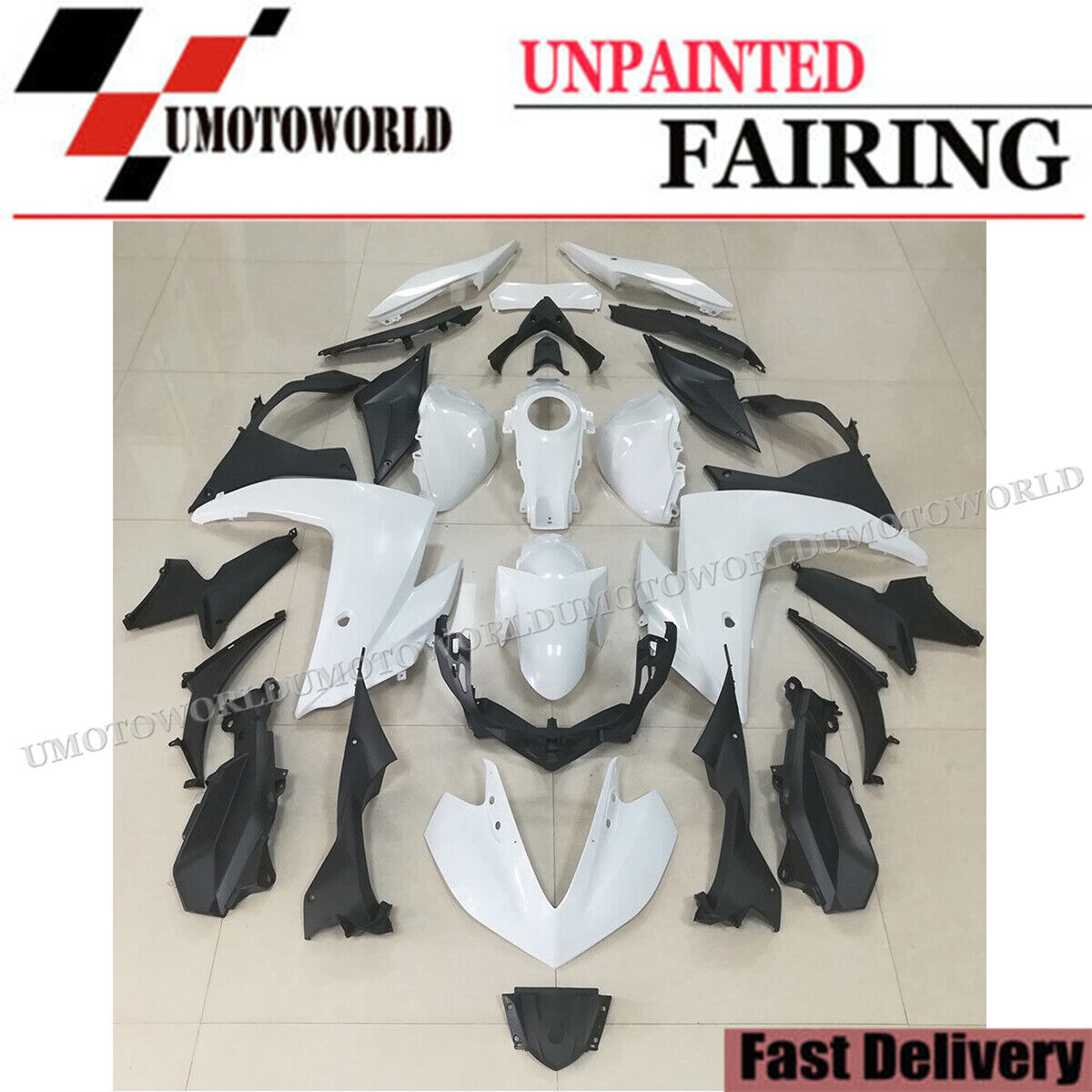 Fairing Kit For Yamaha YZF R3 2014-2018 or R25 2015-17 Unpainted Black Injection