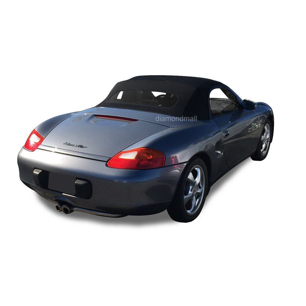 Fit Porsche Boxster 1997-02 Convertible Top & Heated Glass Window Black STAYFAST